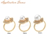 Rhombus Brass Micro Pave Clear Cubic Zirconia Adjustable Ring Settings KK-D378-34G-6