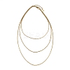 304 Stainless Steel Snake Chain 3 Layer Necklaces for Women NJEW-A057-02D-G-2