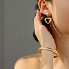 Golden Titanium Steel Ear Dangle Stud Earrings OS0874-2-2