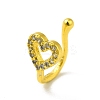 Clear Cubic Zirconia Hollow Heart Clip on Nose Ring LS-AJEW-F059-21G-1