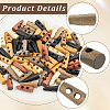 80Pcs 8 Colors 2-Hole Wood Buttons WOOD-GF0002-35C-5