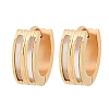 Stripe 304 Stainless Steel Shell Hoop Earrings for Women EJEW-L307-11G-4