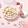 Natural Unfinished Wood Beads WOOD-SP0001-62D-3