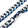Matte Style 304 Stainless Steel Cuban Link Chain Necklaces for Men NJEW-B116-05BL-1