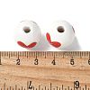 Mother's Day Theme Printed Wood European Beads WOOD-F016-08-3