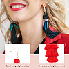 6 Pairs 6 Colors Bohemian Polyester Long Tassel Dangle Earrings with Iron Pins for Women EJEW-AN0003-97-3