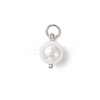 Shell Pearl Round Charms PALLOY-JF04476-02-3