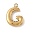 304 Stainless Steel Initial Pendants STAS-S186-12G-G-1