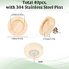 40Pcs Wooden Stud Earring Findings FIND-SC0008-96A-2