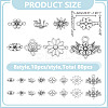 80Pcs 8 Styles Alloy Connector Charms FIND-AR0005-82B-2