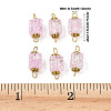 10Pcs Transparent Crackled Glass Cube Connector Charms PALLOY-JF03946-5