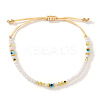 Glass & Brass Beads Braided Bracelets LS-XO9913-1-1