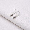 Clear Cubic Zirconia Mushroom Dangle Leverback Earrings EJEW-SW00011-25-2