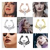 316L Stainless Steel Clear Cubic Zirconia Halloween Bat Clip-on Nose Septum Rings WG4B0C3-04-1