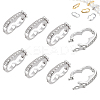 8Pcs Rack Plating Brass Micro Pave Clear Cubic Zirconia Twister Clasps ZIRC-WR0001-04P-1