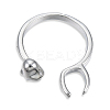 Brass Open Cuff Ring Cadmium Free & Nickel Free & Lead Free RJEW-N039-04P-1