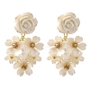 Alloy & 925 Sterling Silver & Acrylic Dangle Stud Earrings LS-EJEW-Q013-08A-2