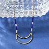 304 Stainless Steel & Blue Glass Beads Pendant Necklaces for Women NJEW-A045-26A-G-3