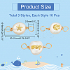 10 Sets Grade AA Natural Cultured Freshwater Pearl Connector Charms with Alloy Slices FIND-DC0003-65-2