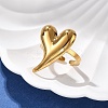 304 Stainless Steel Open Cuff Ring for Women RJEW-M049-05G-03-1