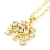 Brass Pave Clear Cubic Zirconia Pendant Necklaces for Women LS-NJEW-S430-03G-02-1