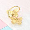 304 Stainless Steel Open Cuff Ring for Women RJEW-B109-05G-03-3