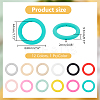 12Pcs 12 Colors Ring Silicone Beads SIL-PH0001-21-2