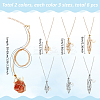 6Pcs 2 Colors Brass Chain Macrame Pouch Necklaces Making NJEW-WR00004-2