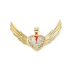 Brass Micro Pave Clear Cubic Zirconia Pendants KK-B141-34G-1