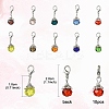 10Pcs 10 Colors Teardrop Glass & Alloy Pendant Decoration HJEW-YW00037-3