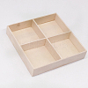 2Pcs 4 Grids Square Wooden Display Trays for Jewelry AJEW-DJ0001-94A-3