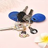 Cat Alloy Enamel Pendant Locking Stitch Markers HJEW-YW00021-6