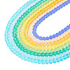 8Strands 8 Colors Baking Paint Frosted Glass Bead Strands FGLA-TA0001-05-3