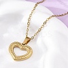 Hollow Heart 304 Stainless Steel Pendant Necklaces NJEW-M096-13G-1