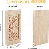 Natural Solid Wood Carved Onlay Applique Craft WOOD-FH0001-11-2