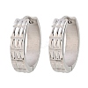 304 Stainless Steel Textured Hoop Earrings EJEW-L307-09P-01-4