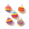 Rainbow Color Resin Waxberry Pendants PALLOY-JF02777-1