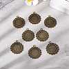 Vintage Flat Round Alloy Pendant Cabochon Settings PALLOY-N0088-66AB-NF-4