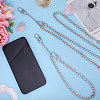 2Pcs 304 Stainless Steel Cuban Link Mobile Chains HJEW-PH02155-5