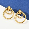 304 Stainless Steel Twist Double Ring Dangle Stud Earrings EJEW-K268-30G-1