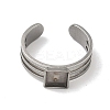 304 Stainless Steel Cuff Ring Findings STAS-B126-12A-P-2