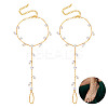 2Pcs Alloy Curb Chains Anklets AJEW-GA0007-85G-1