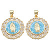 Brass Micro Pave Clear Cubic Zirconia Pendants KK-N227-100B-2