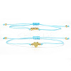 2Pcs 2 Styles Bohemian Brass Beads Braided Bead Bracelets BT1454-6-1