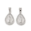 Brass & Clear Cubic Zirconia Pendants KK-G558-09P-1