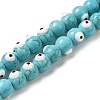 Synthetic Turquoise Enamel Beads Strands G-P507-17A-1
