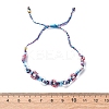 Flower Glass Seed Beaded Braided Bead Bracelets for Women Frineds BJEW-F493-10B-5