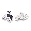 Rack Plating Alloy Enamel Dog Pendants PALLOY-T075-157A-2