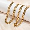 304 Stainless Steel Cuban Link Chain Necklaces NJEW-S442-01G-2