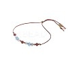 Natural Gemstone & Brass Beads Slider Bracelets IH0971-5